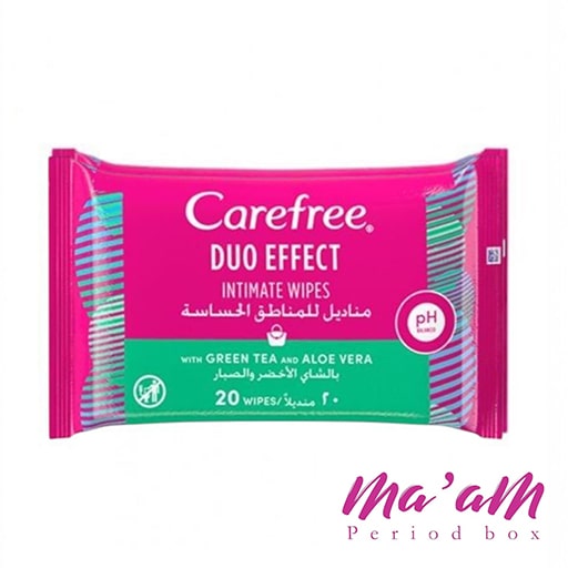 دستمال مرطوب بهداشتی بانوان کرفری Carefree Duo Effect