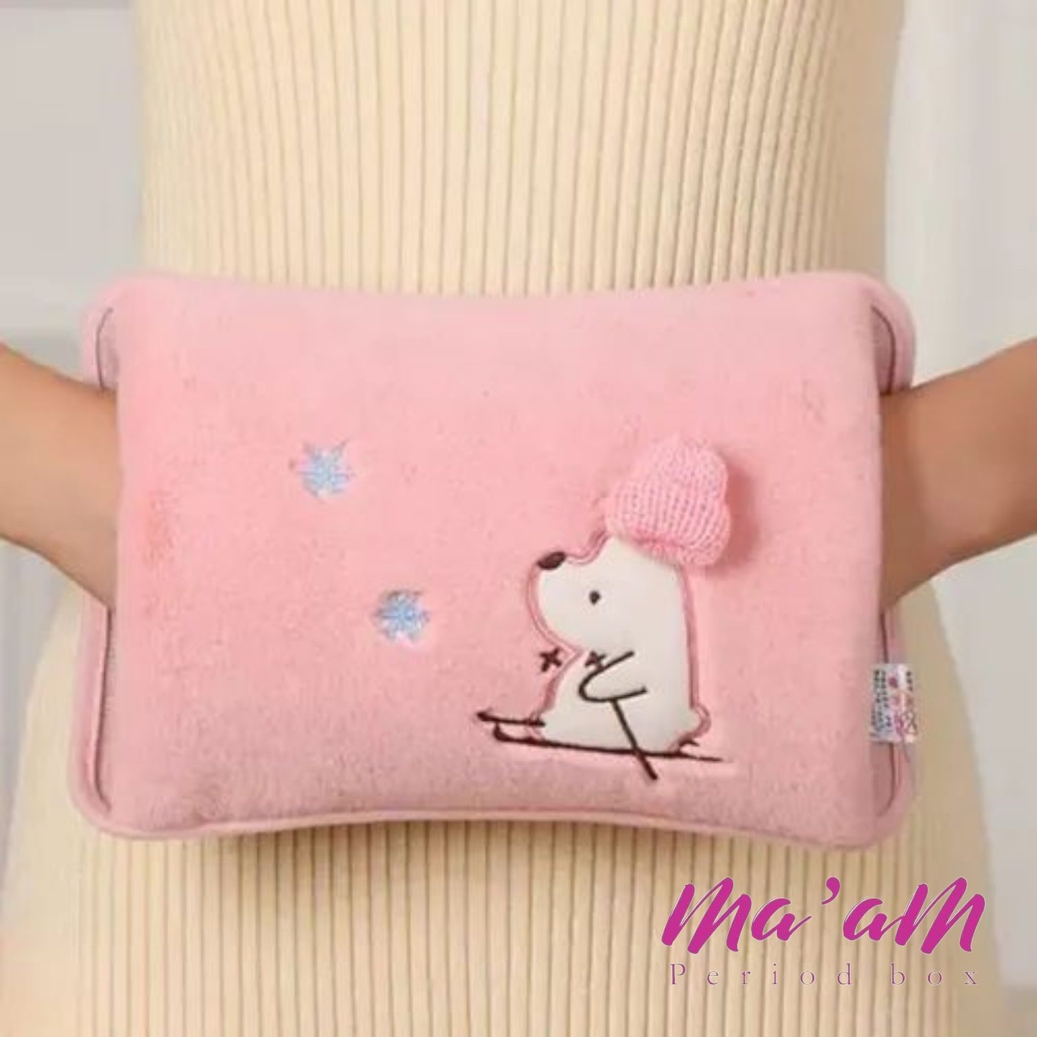 کیسه آب گرم برقی شارژی طرح خرس فانتزی رنگ صورتی