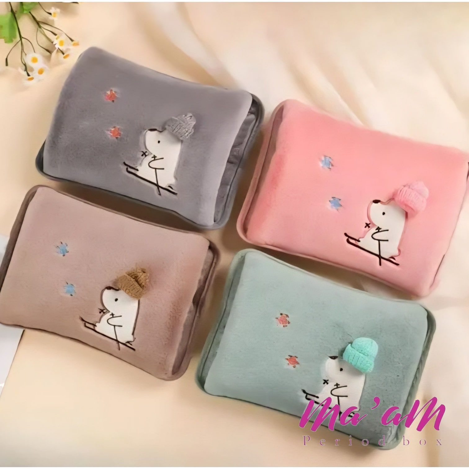 کیسه آبگرم با طرح خرس اسکی باز - ۴ رنگ