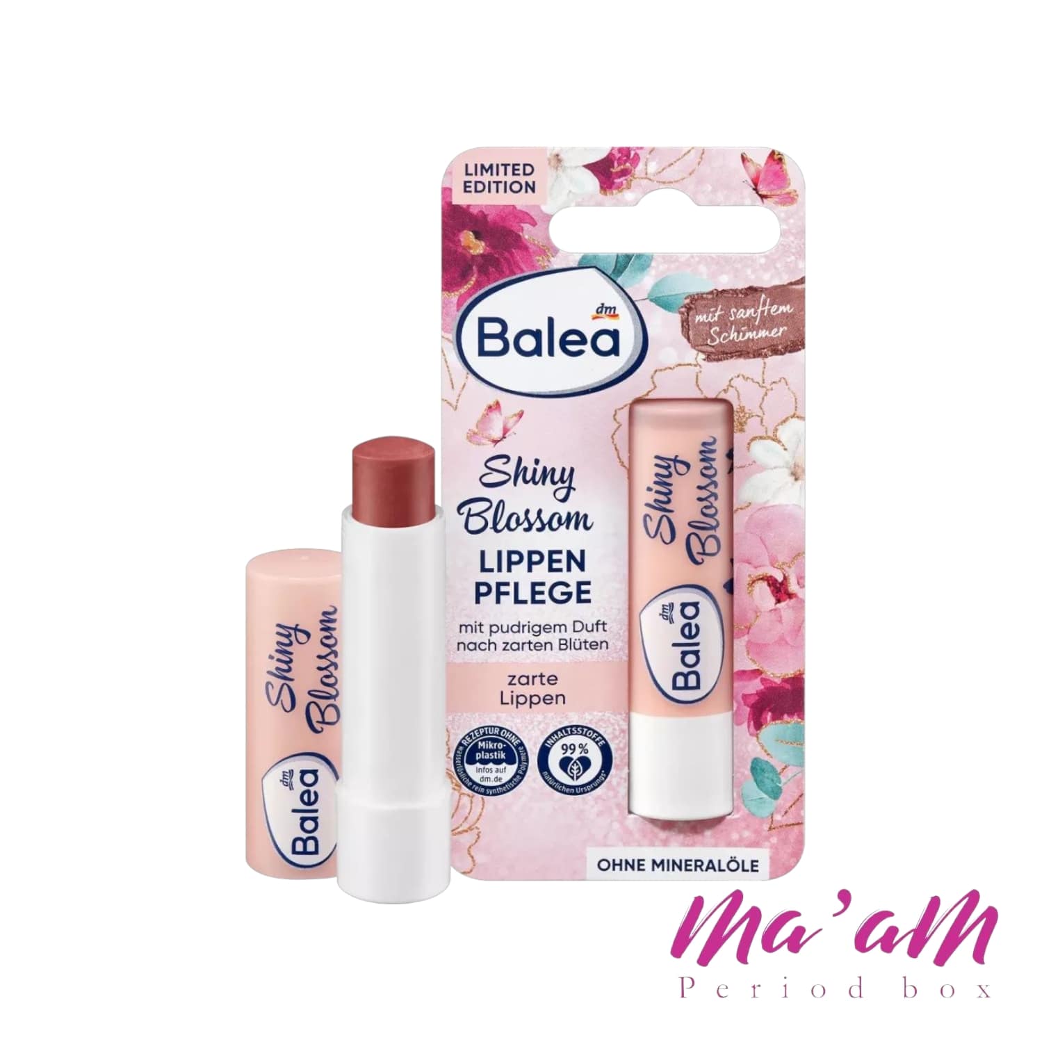 بالم لب شاین دار باله آ مدل Shiny Blossom نمای جلو بسته‌بندی